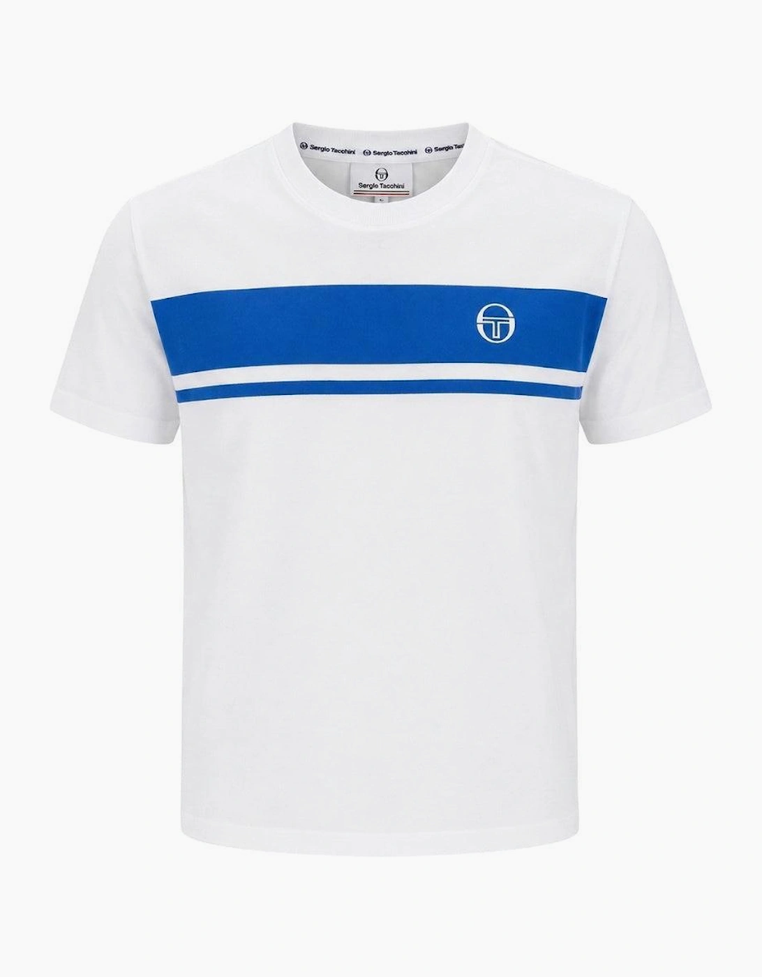 Sergio Tacchini Master Crew Neck T-Shirt White/Princess Blue