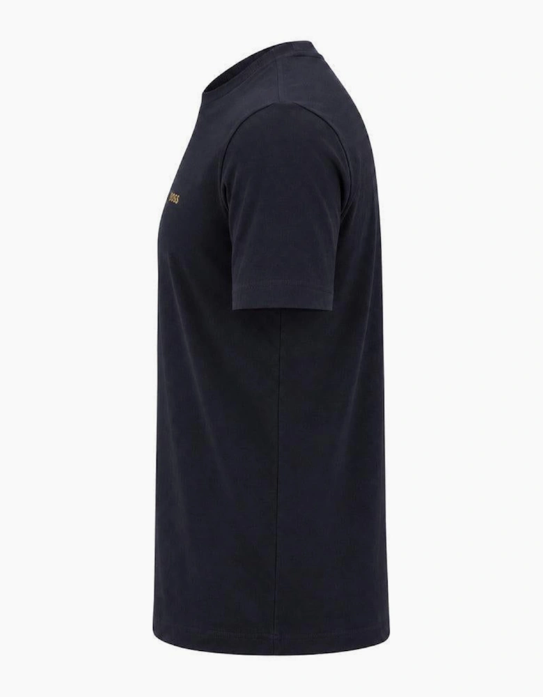 BOSS Crew Neck Tee T-Shirt Dark Blue Gold Logo