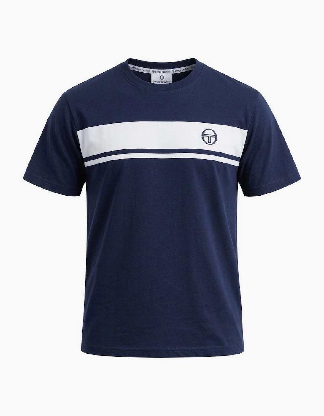 Sergio Tacchini Master Crew Neck T-Shirt Navy/White Tonal