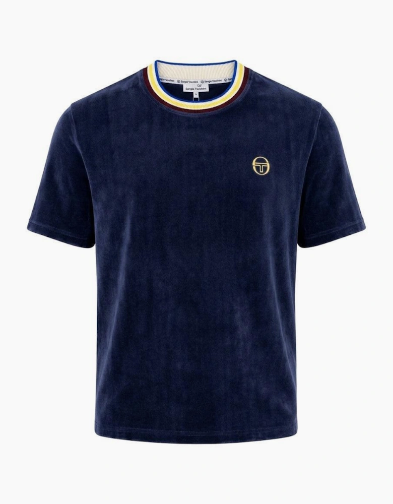 Sergio Tacchini Fino Velour T-Shirt Maritime Blue