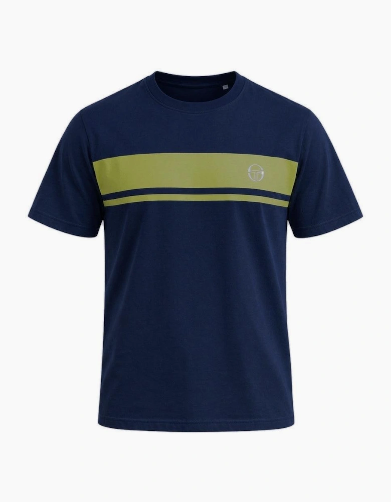 Sergio Tacchini Master Crew Neck T-Shirt Maritime Blue/Celery Green