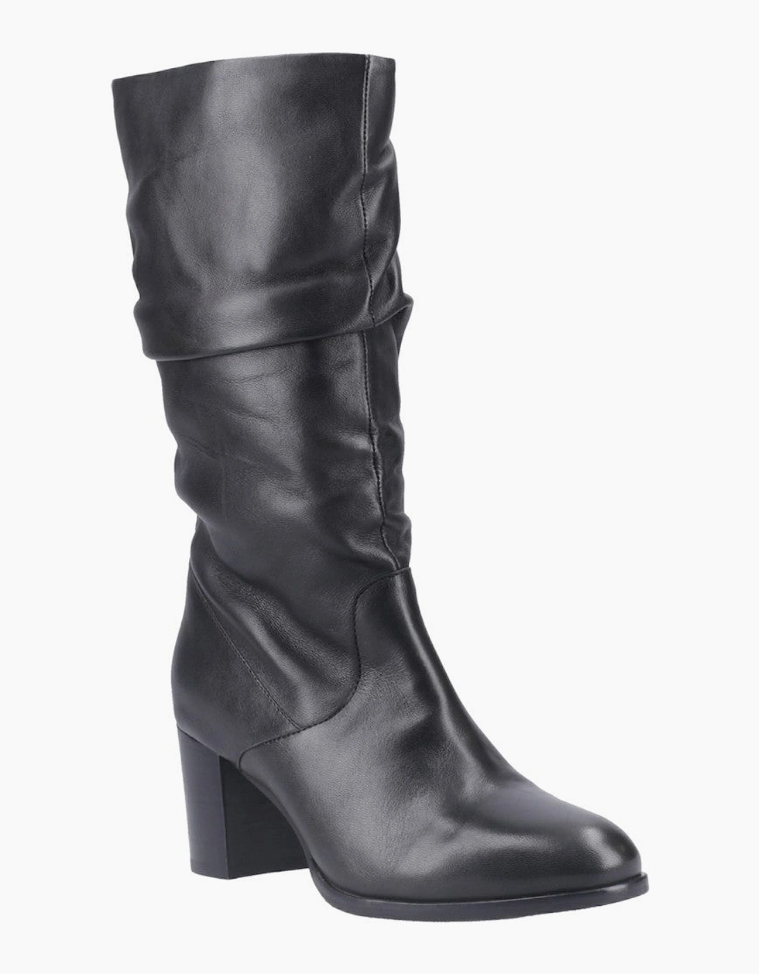 Hush Puppies Cosima Lthr Ruched Boot Womens Tall Boots Black