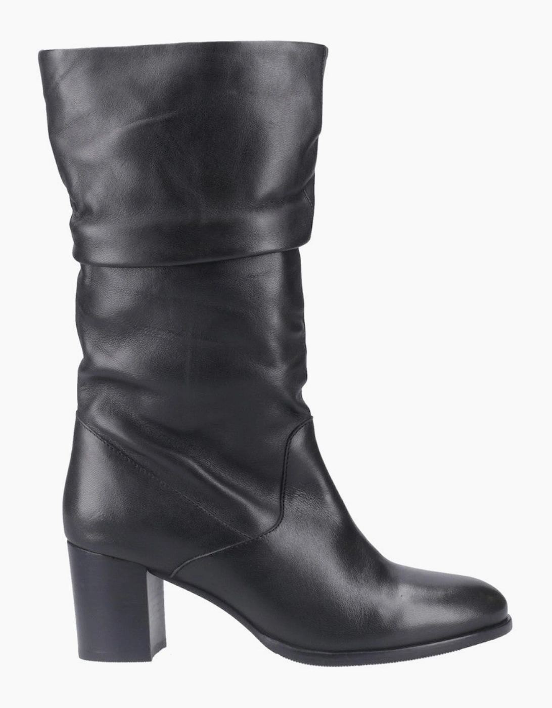 Hush Puppies Cosima Lthr Ruched Boot Womens Tall Boots Black