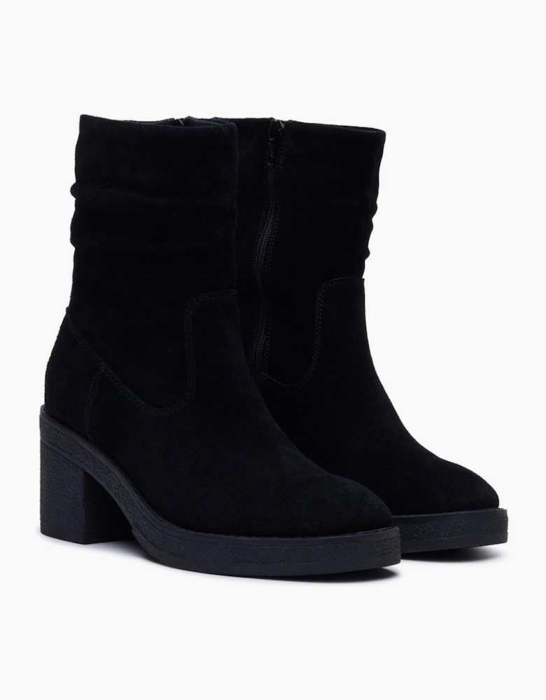 Hush Puppies Flora Ruched Boot Womens Mid Calf Boots Black