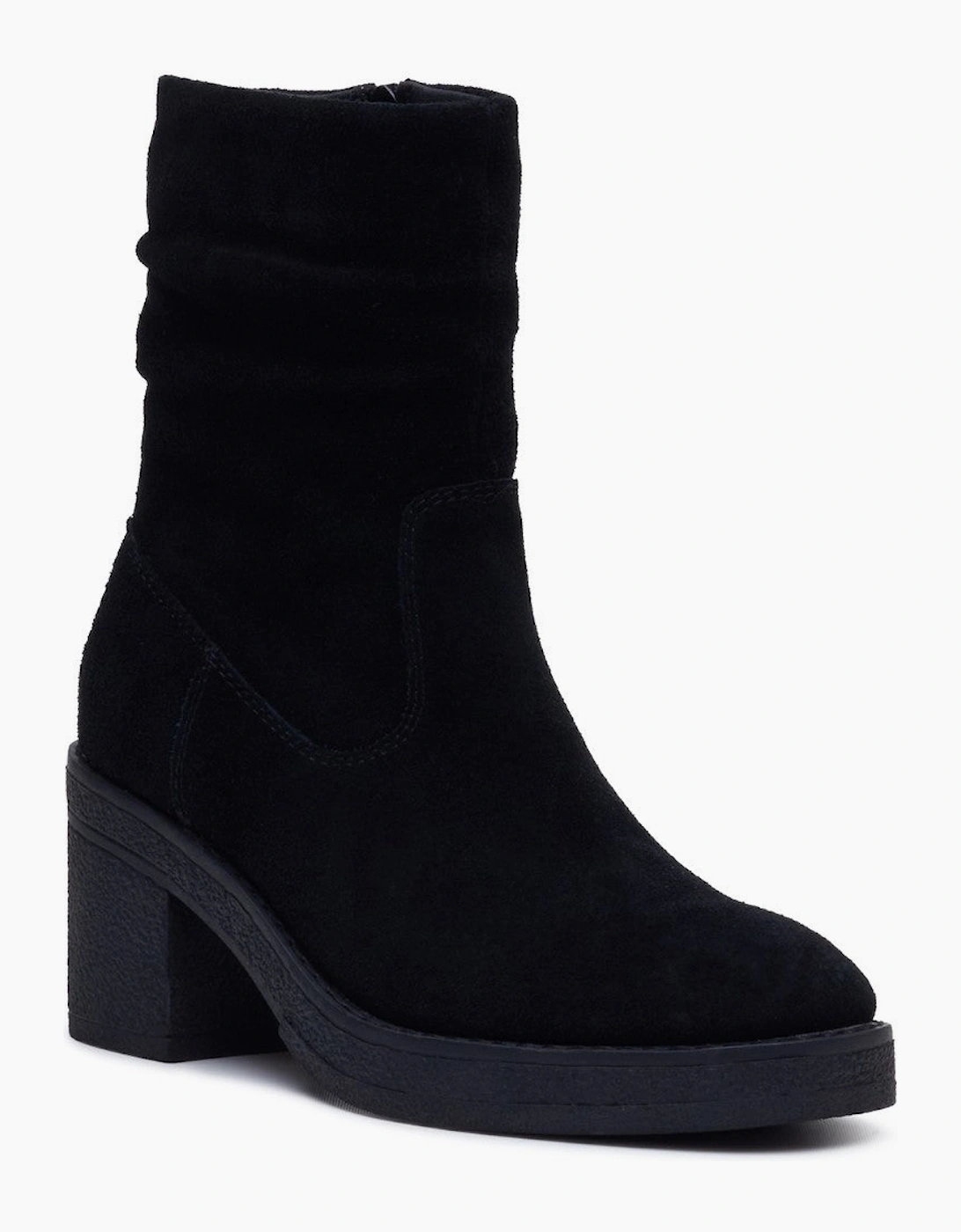 Hush Puppies Flora Ruched Boot Womens Mid Calf Boots Black