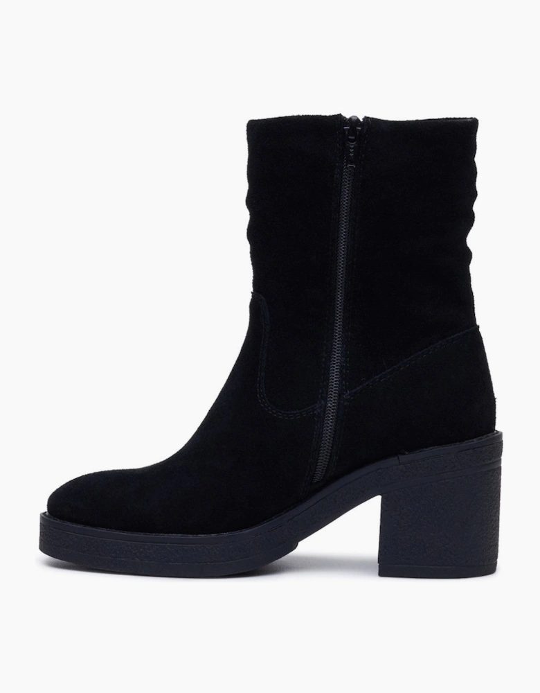 Hush Puppies Flora Ruched Boot Womens Mid Calf Boots Black