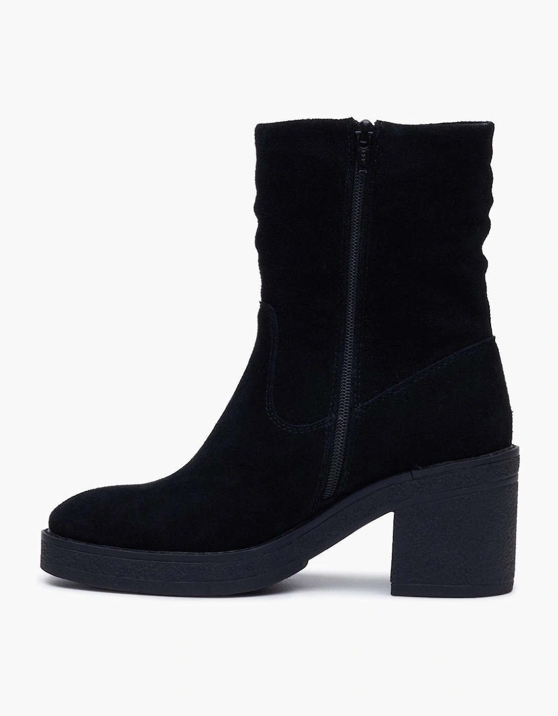 Hush Puppies Flora Ruched Boot Womens Mid Calf Boots Black