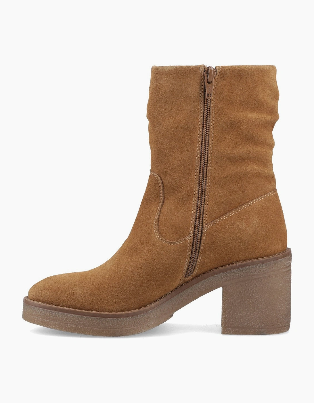 Hush Puppies Flora Ruched Boot Womens Mid Calf Boots Tan