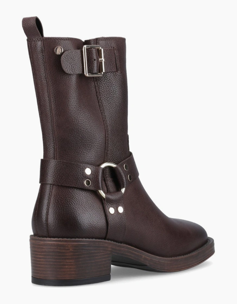 Hush Puppies Althea Buckle Boot Womens Ankle Boots Brown