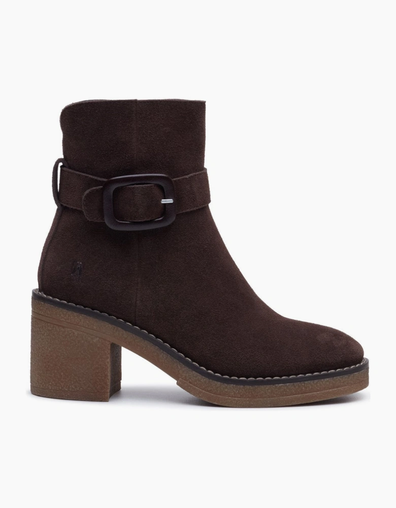 Hush Puppies Fearne Buckle Boot Womens Ankle Boots Chocolate