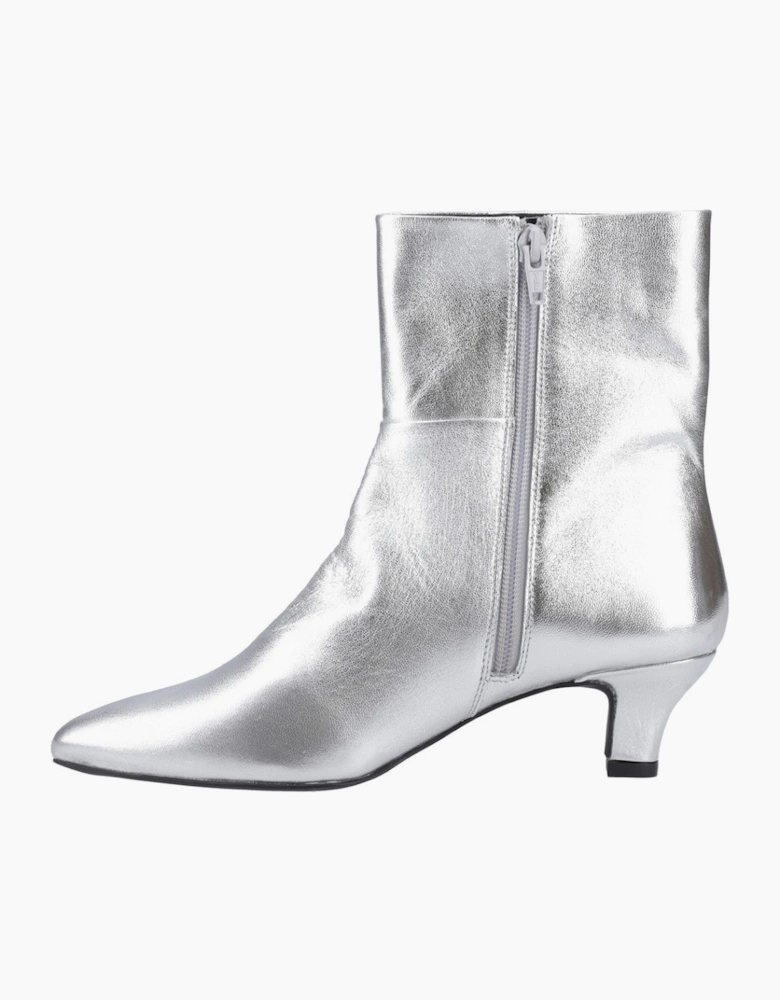Hush Puppies Nahla kitten heel boot Womens Ankle Boots Silver