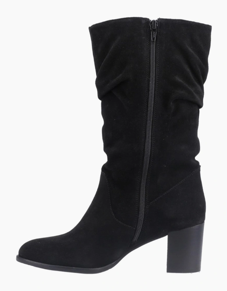 Hush Puppies Cosima Ruched Boot Womens Tall Boots Black