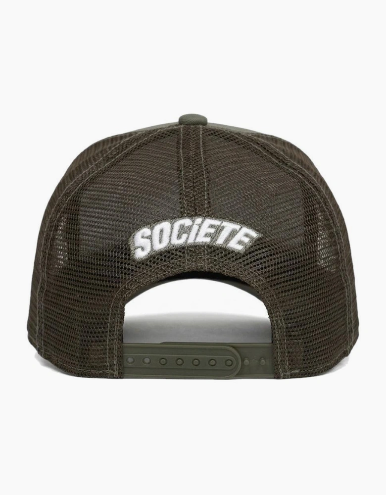 Societe Noir Marais Mesh Trucker Cap Khaki/White