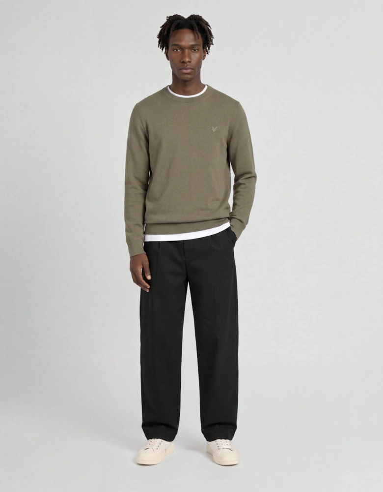 Superfine Cotton Crew Neck Jumper