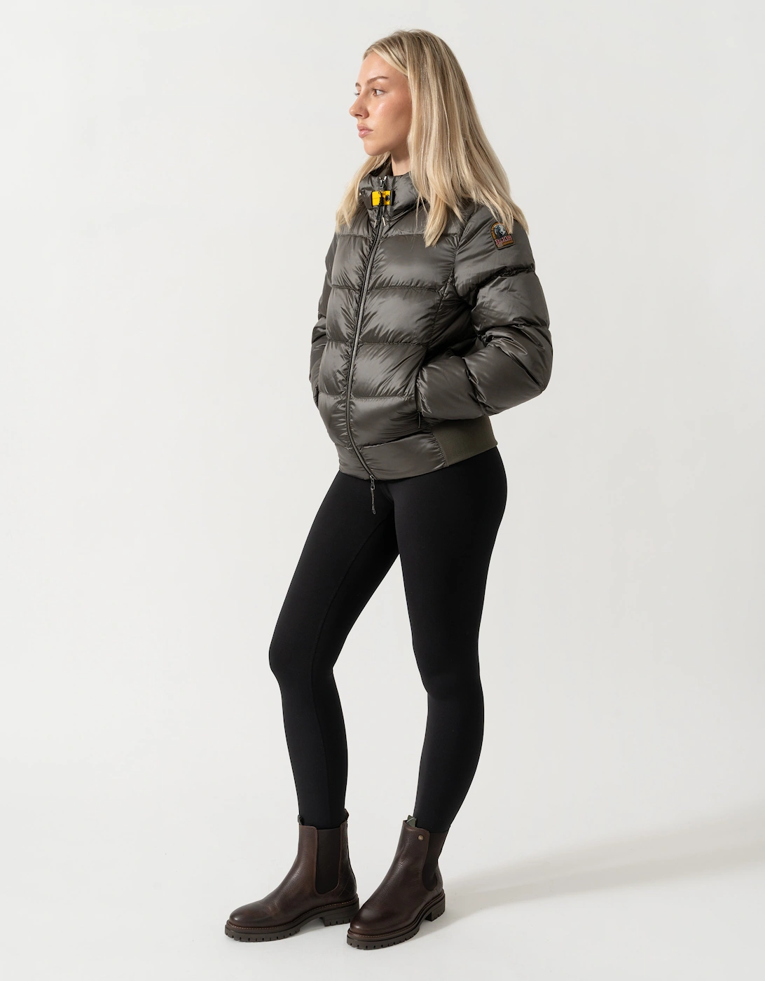 Parajumpers Mariah Womens Hooded Down Bomber Jacket - Taggia Olive 218