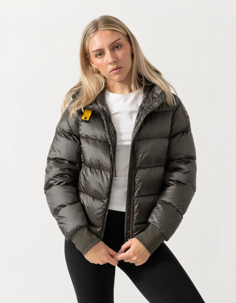 Parajumpers Mariah Womens Hooded Down Bomber Jacket - Taggia Olive 218