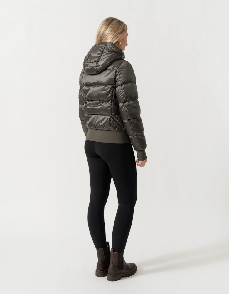 Parajumpers Mariah Womens Hooded Down Bomber Jacket - Taggia Olive 218