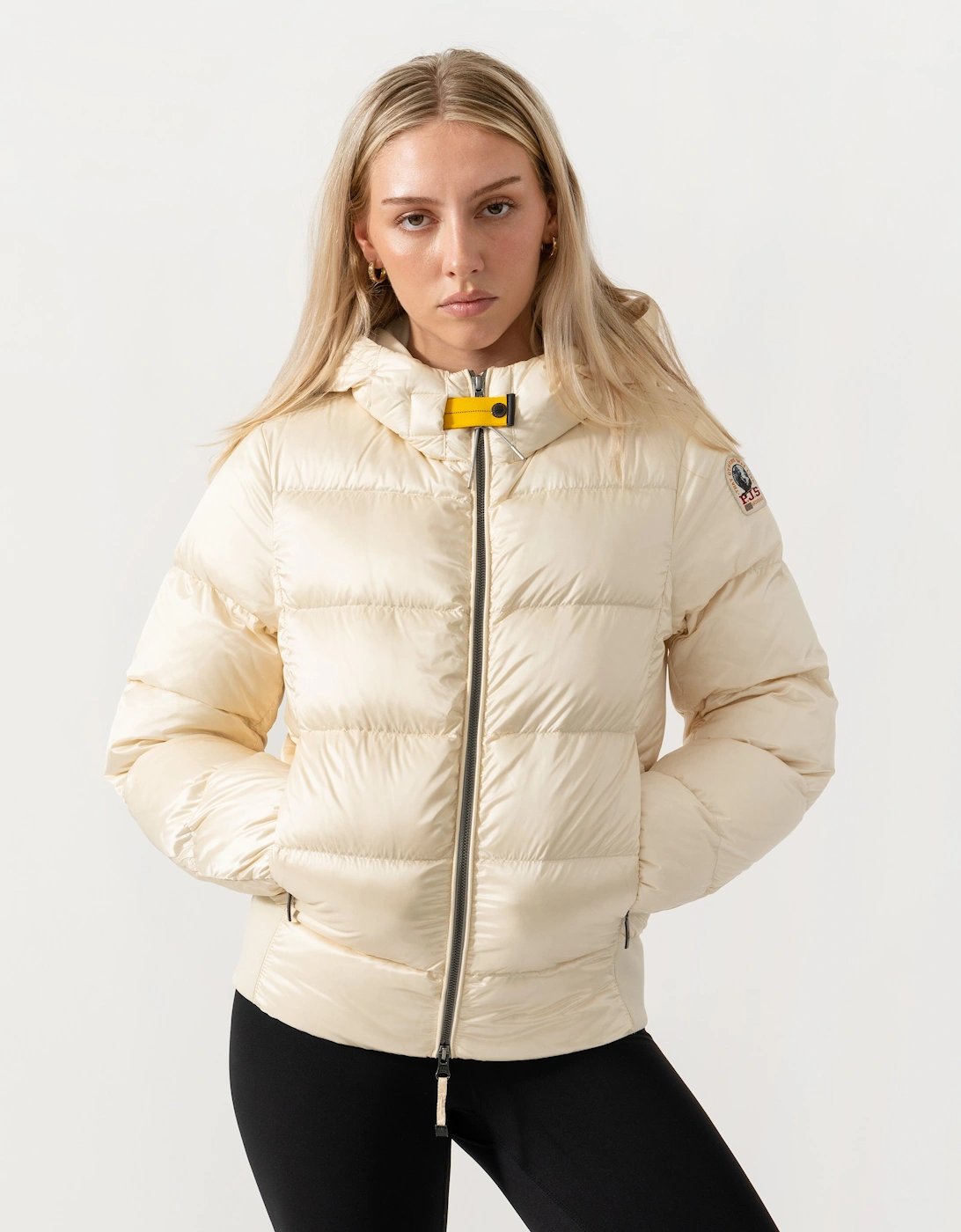 Parajumpers Mariah Womens Hooded Down Bomber Jacket - Warm Ivory 132