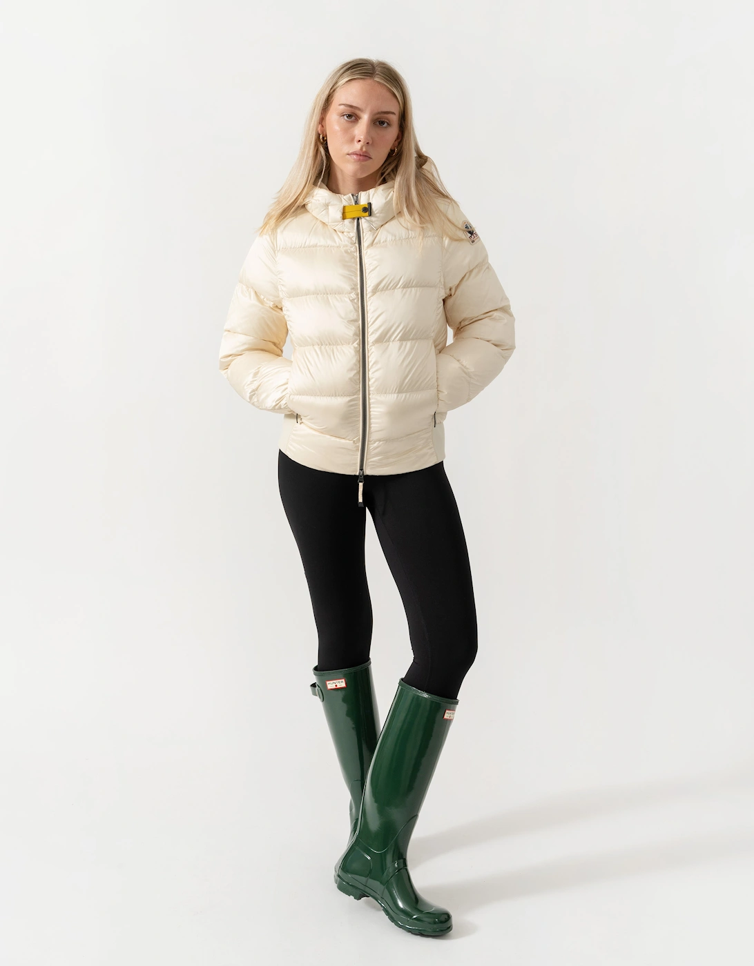 Parajumpers Mariah Womens Hooded Down Bomber Jacket - Warm Ivory 132