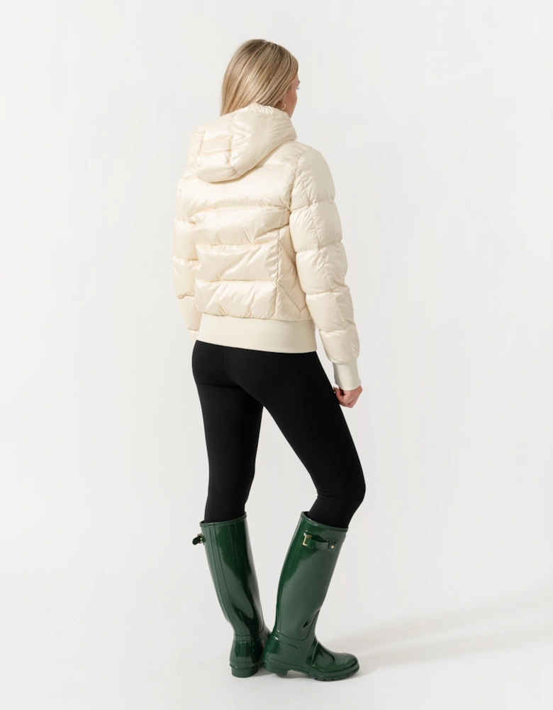Parajumpers Mariah Womens Hooded Down Bomber Jacket - Warm Ivory 132