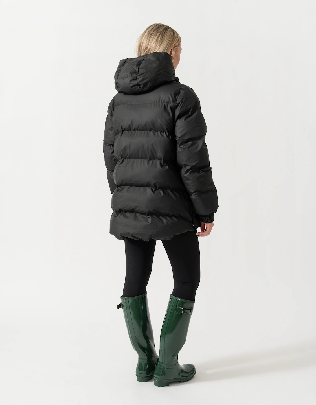 Rains Alta Womens A-Line Puffer Jacket - 01 Black