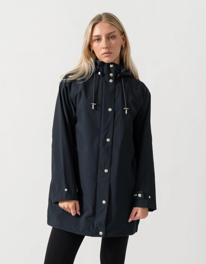 Ilse Jacobsen Gentle Rain Womens Raglan Raincoat - Dark Indigo 660