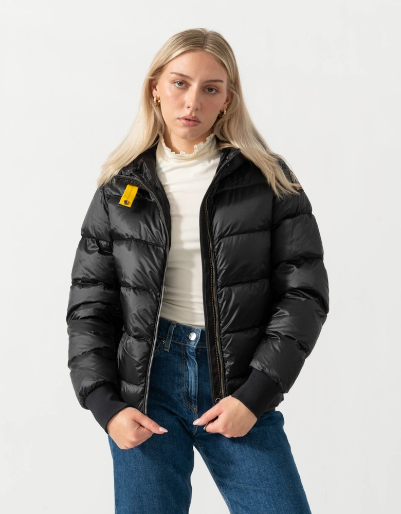 Parajumpers Mariah Womens Hooded Down Bomber Jacket - Black 541