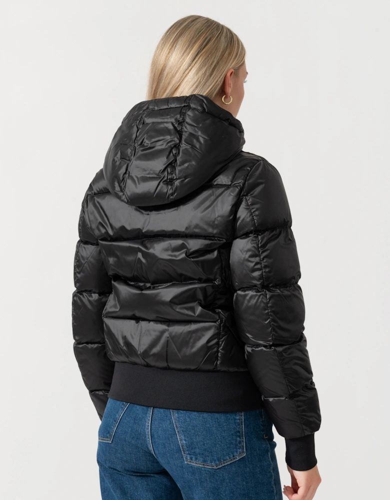 Parajumpers Mariah Womens Hooded Down Bomber Jacket - Black 541
