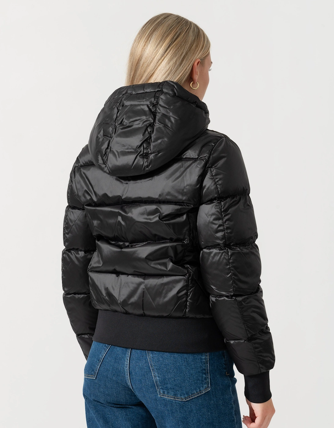 Parajumpers Mariah Womens Hooded Down Bomber Jacket - Black 541