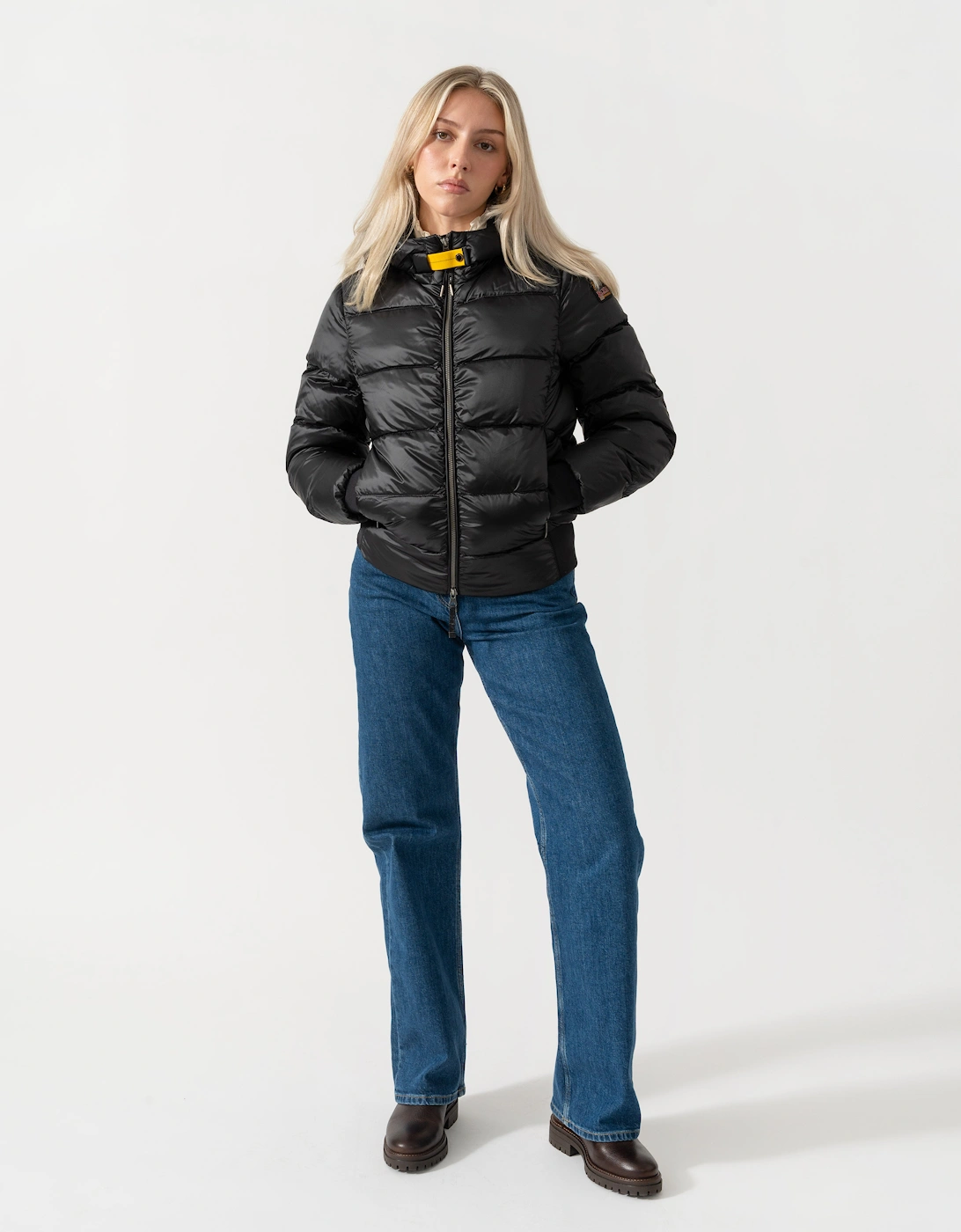 Parajumpers Mariah Womens Hooded Down Bomber Jacket - Black 541