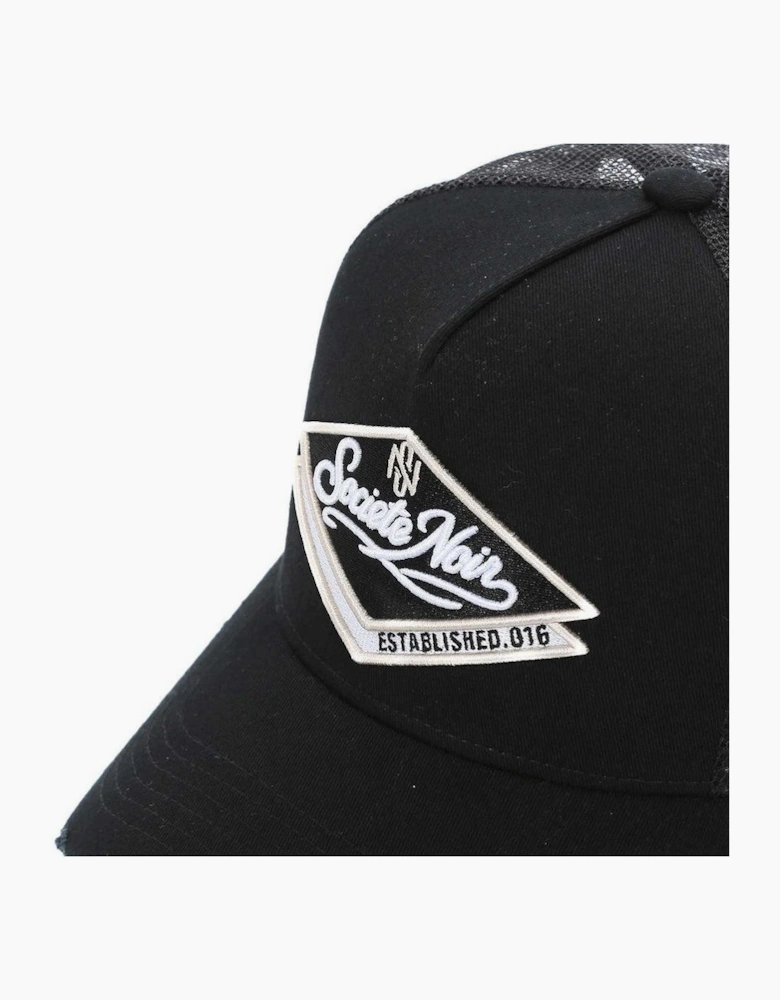 Societe Noir Diamond Distressed Mesh Trucker Cap Black/Beige