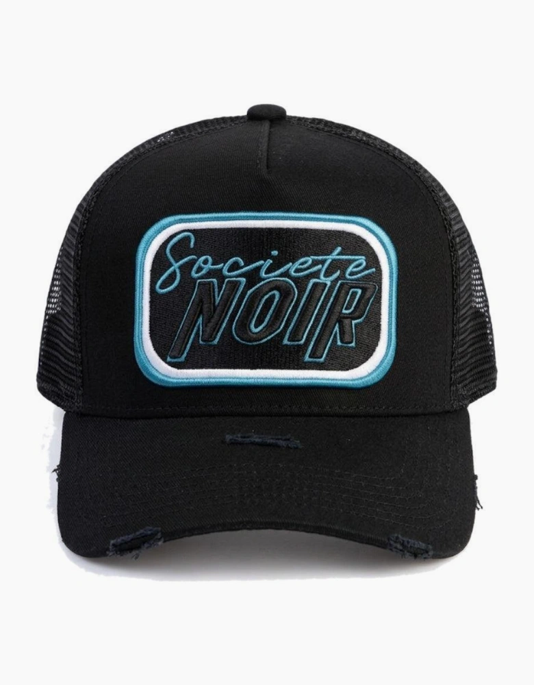Societe Noir Script Mesh Trucker Cap Black/Turquoise