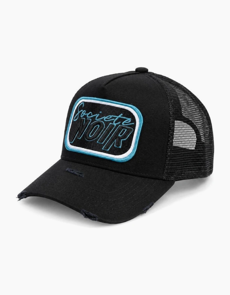 Societe Noir Script Mesh Trucker Cap Black/Turquoise