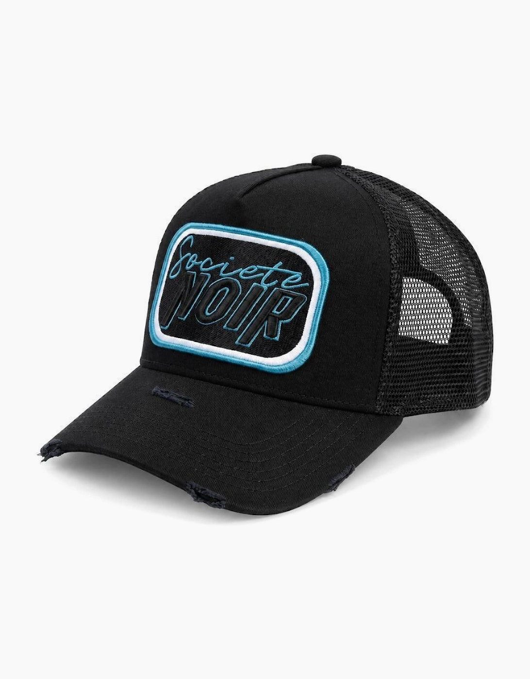 Societe Noir Script Mesh Trucker Cap Black/Turquoise