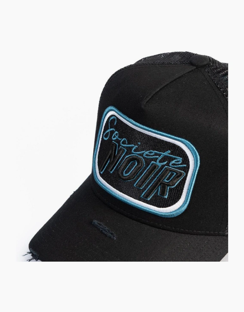 Societe Noir Script Mesh Trucker Cap Black/Turquoise