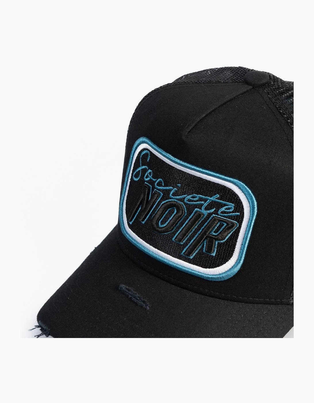 Societe Noir Script Mesh Trucker Cap Black/Turquoise