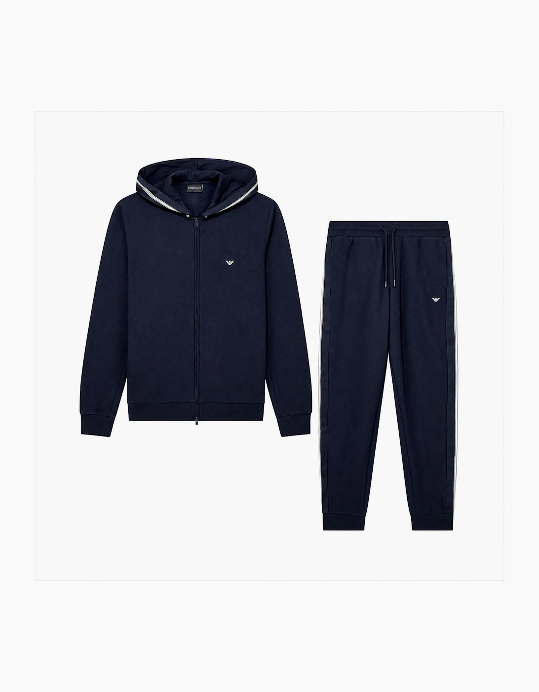 Zip Hooded Navy Cotton Tape Tracksuit