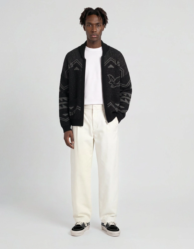 Eagle Jacquard Zip Cardigan