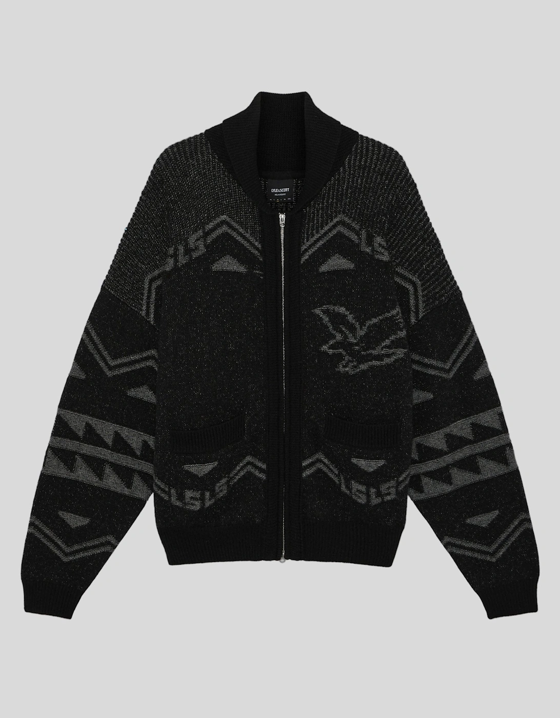 Eagle Jacquard Zip Cardigan