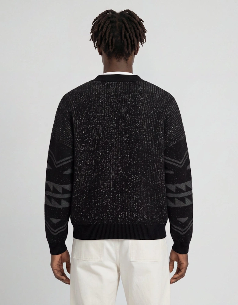 Eagle Jacquard Zip Cardigan