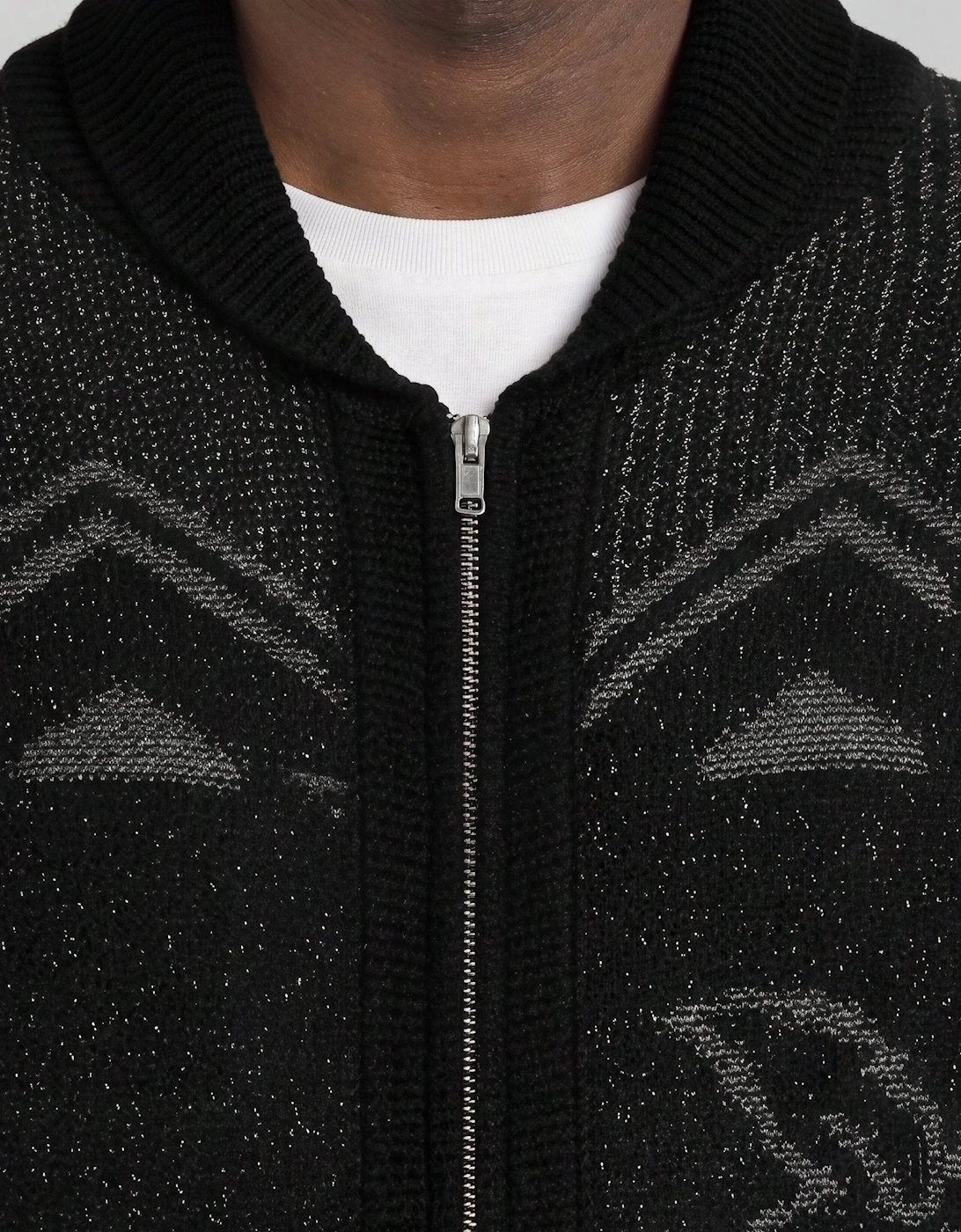 Eagle Jacquard Zip Cardigan