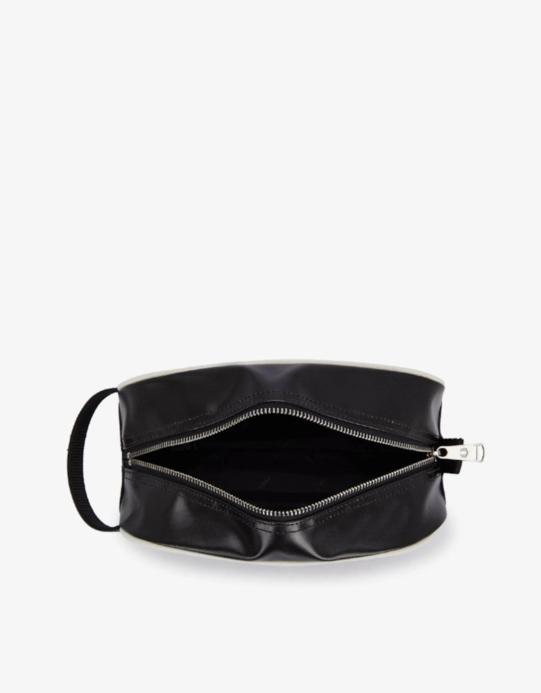Fred Perry Mens Coated Polyester Wash Bag - Black/Ecru D57