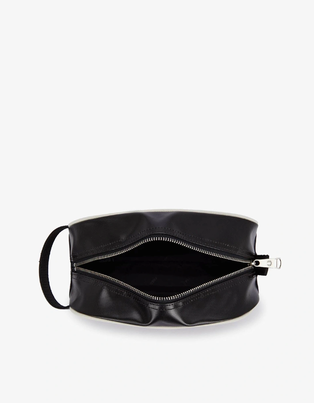 Fred Perry Mens Coated Polyester Wash Bag - Black/Ecru D57