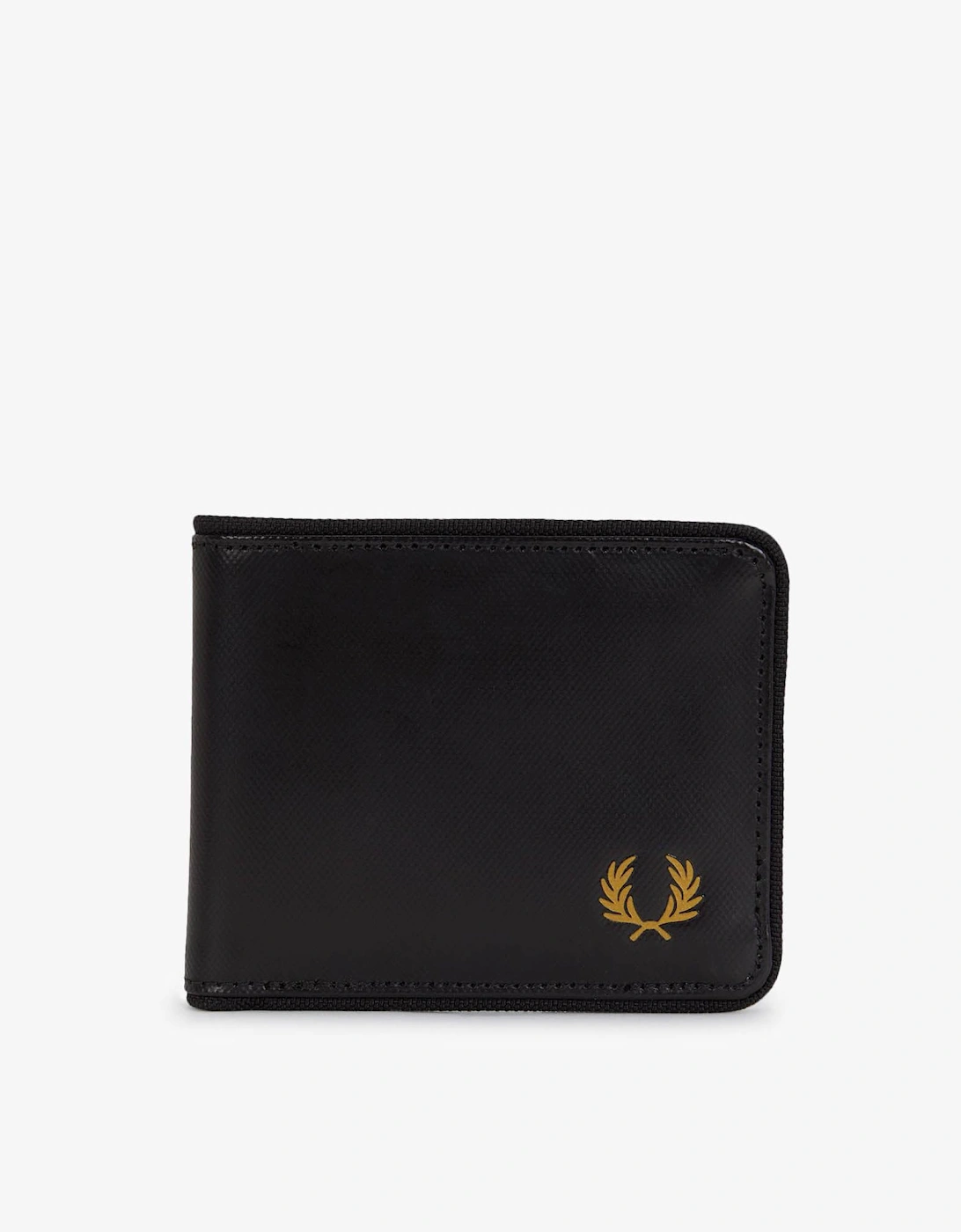 Fred Perry Mens Tonal Coated Polyester Billfold - Black/Gold 774