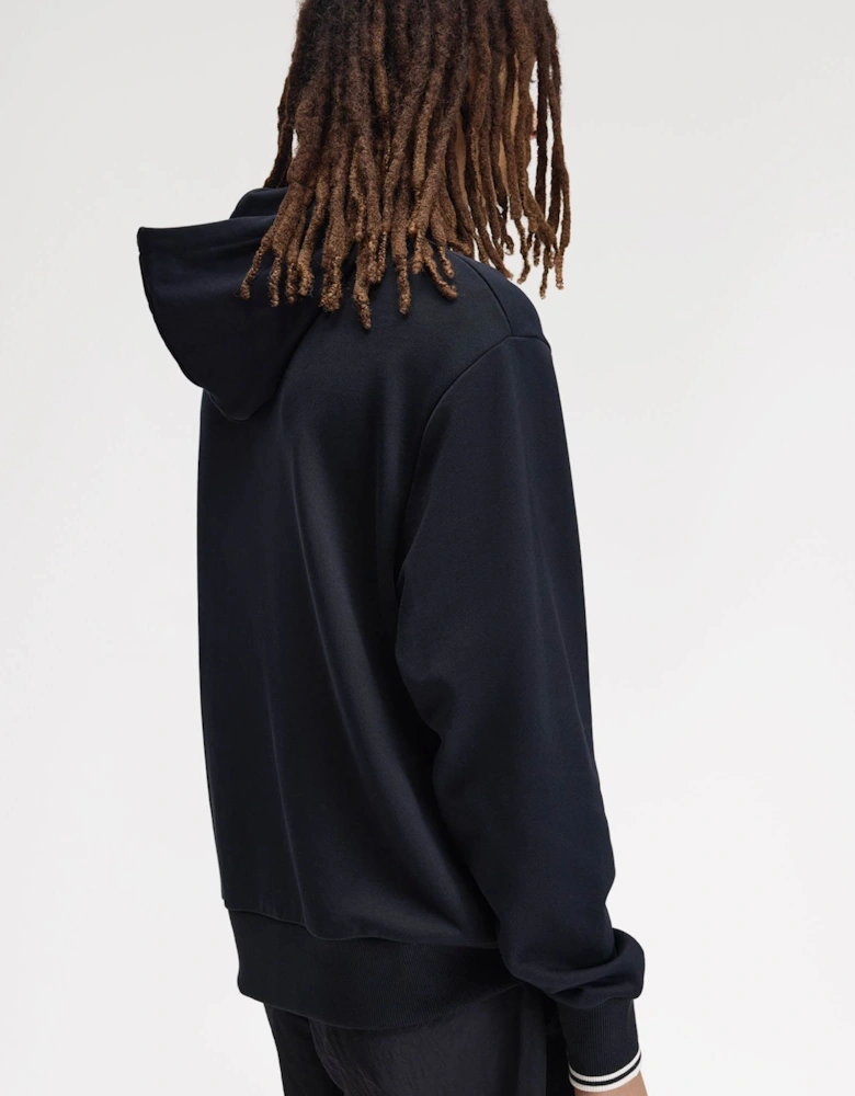 Fred Perry Mens Tipped Cuff Hooded Sweatshirt - Navy 608