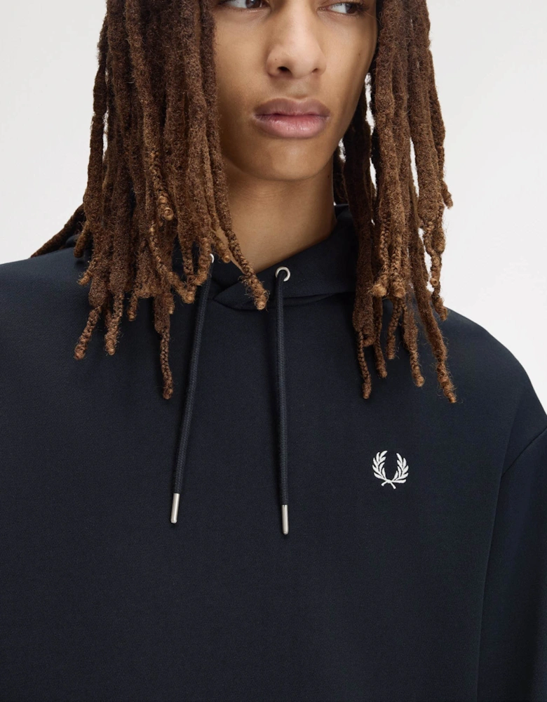 Fred Perry Mens Tipped Cuff Hooded Sweatshirt - Navy 608