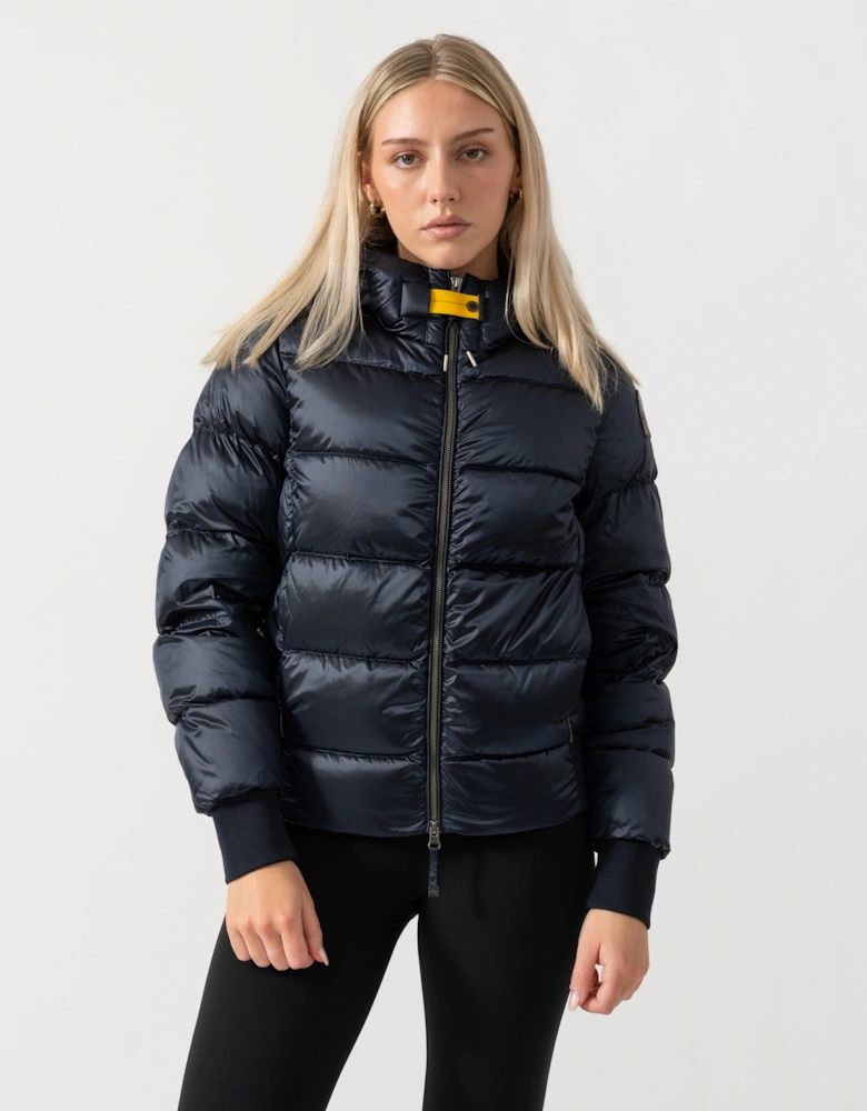 Parajumpers Mariah Womens Hooded Down Bomber Jacket - Blue Navy 316