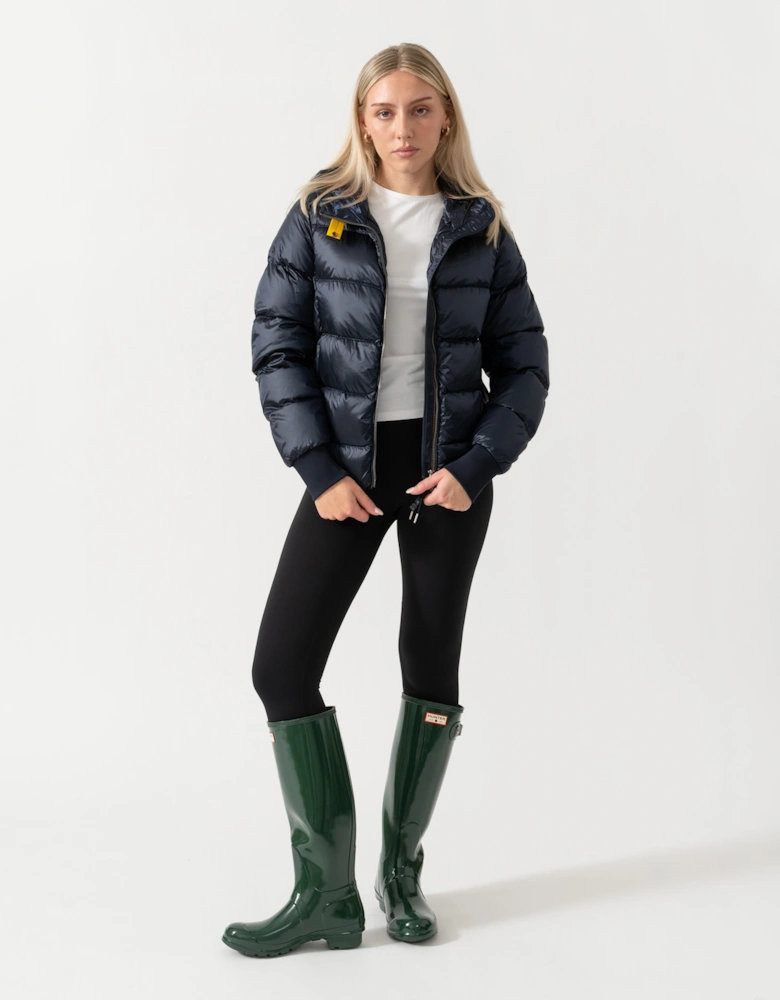 Parajumpers Mariah Womens Hooded Down Bomber Jacket - Blue Navy 316