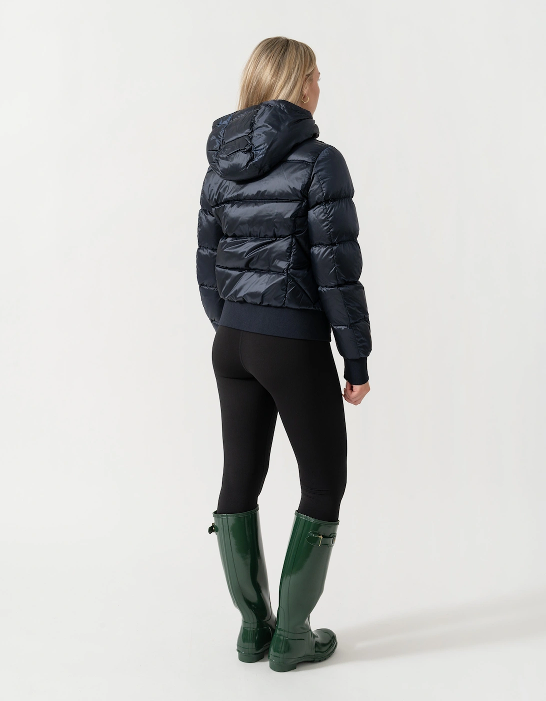 Parajumpers Mariah Womens Hooded Down Bomber Jacket - Blue Navy 316