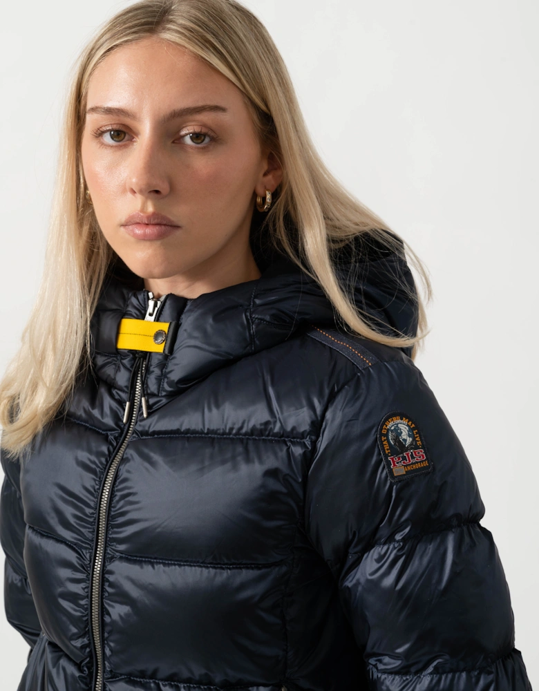 Parajumpers Mariah Womens Hooded Down Bomber Jacket - Blue Navy 316